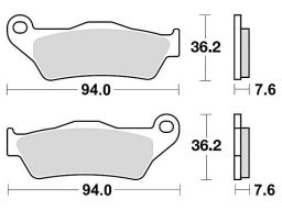 Brzdové doštičky, BRAKING (semi-metalická zmes SM1) 2 ks v balenie