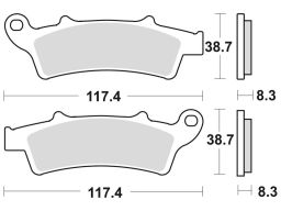 Brzdové doštičky, BRAKING (semi-metalická zmes SM1) 2 ks v balenie