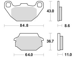 Brzdové doštičky, BRAKING (semi-metalická zmes SM1) 2 ks v balenie