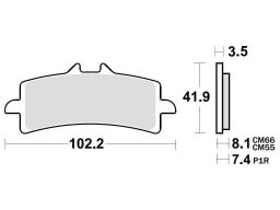 Brzdové doštičky, BRAKING (semi metalická zmes CM66) 2 ks v balenie