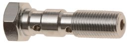 Průtokový skrutka dvojitý M10 x 1 mm (pochromovaná oceľ)