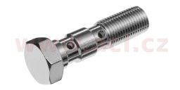 Průtokový skrutka dvojitý M10 x 1 mm (pochromovaná oceľ)