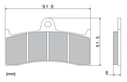 Brzdové doštičky, NISSIN (semi-metalická zmes) 2 ks v balenie