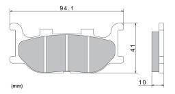 Brzdové doštičky, NISSIN (semi-metalická zmes) 2 ks v balenie
