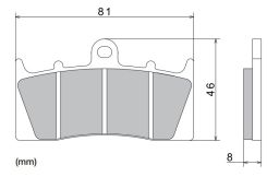 Brzdové doštičky, NISSIN (semi-metalická zmes) 2 ks v balenie
