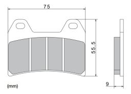 Brzdové doštičky, NISSIN (semi-metalická zmes) 2 ks v balenie