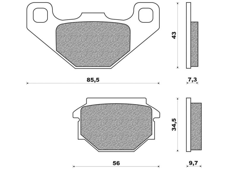 Brzdové doštičky (zmes SCOOTER ACTIVE ORGANIC) NEWFREN (2 ks v balenie)