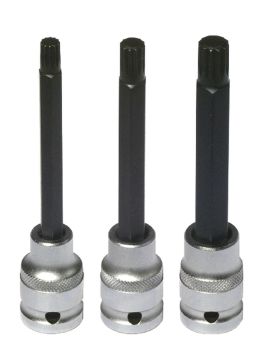 Sada dvanáctihraných (M8,M10,M12) prodloužených hlavic pre 1/2" ráčnu, BIKESERVICE