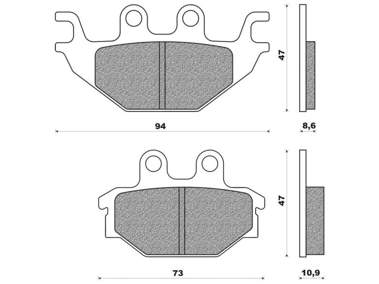 Brzdové doštičky (zmes OFF ROAD ATV SINTERED) NEWFREN (2 ks v balenie)