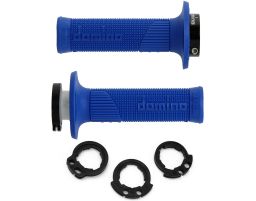 Gripy LOCK-ON D100 (offroad) dĺžka 125/130 mm (4 vačky), DOMINO (modré)
