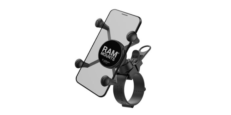 Kompletné sestava univerzálneho držiaku X-Grip na riadidlá do priemeru 60 mm, RAM Mounts