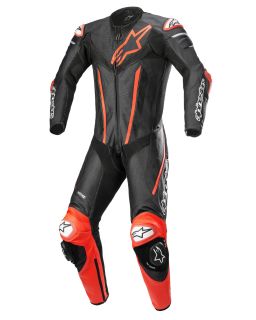 Jednodielna kombinéza FUSION, TECH-AIR kompatibilný, ALPINESTARS (černá/červená fluo)