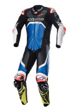 Jednodielna kombinéza GP TECH 4, TECH-AIR kompatibilný, ALPINESTARS (modrá/žlutá fluo/červená fluo/černá/bílá)