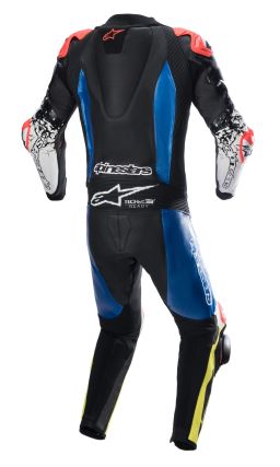 Jednodielna kombinéza GP TECH 4, TECH-AIR kompatibilný, ALPINESTARS (modrá/žlutá fluo/červená fluo/černá/bílá)