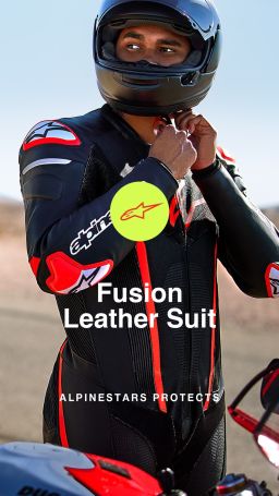 Jednodielna kombinéza FUSION, TECH-AIR kompatibilný, ALPINESTARS (černá/červená fluo)