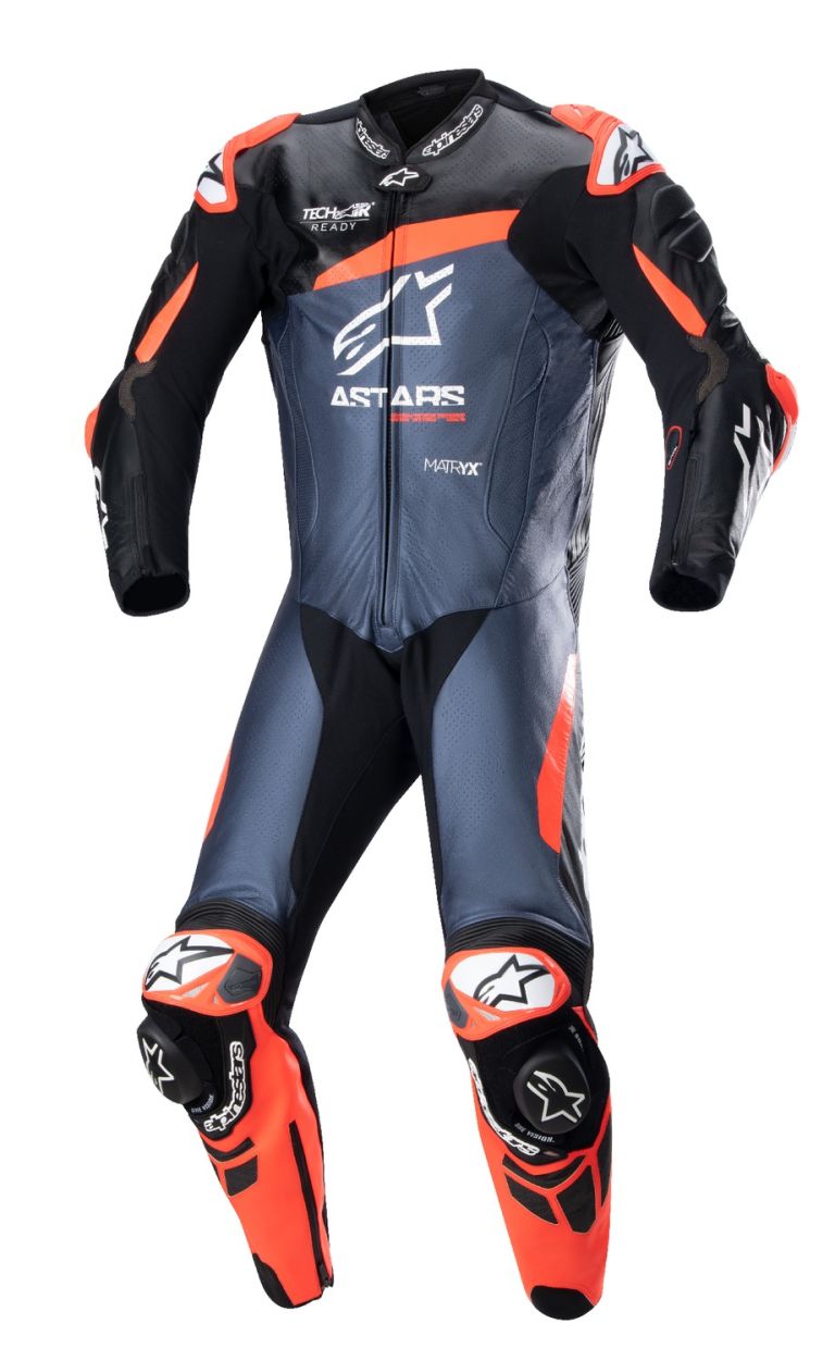 Jednodielna kombinéza GP PLUS 4, TECH-AIR kompatibilný, ALPINESTARS (černá/červená fluo/tmavě modrá)