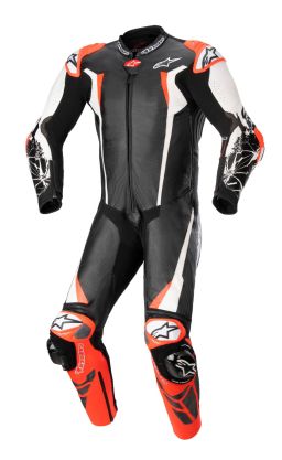 Jednodielna kombinéza RACING ABSOLUTE 2, TECH-AIR kompatibilný, ALPINESTARS (černá/bílá/červená fluo) 2026