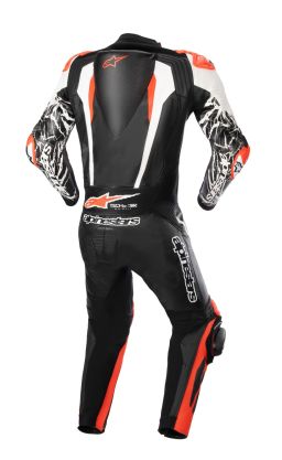 Jednodielna kombinéza RACING ABSOLUTE 2, TECH-AIR kompatibilný, ALPINESTARS (černá/bílá/červená fluo) 2026