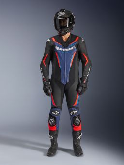 Jednodielna kombinéza GP FORCE V2, ALPINESTARS (černá/modrá/červená fluo) 2026