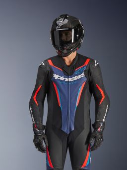 Jednodielna kombinéza GP FORCE V2, ALPINESTARS (černá/modrá/červená fluo) 2026
