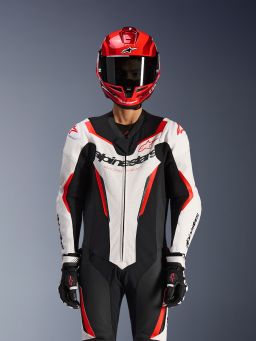 Jednodielna kombinéza GP FORCE V2, ALPINESTARS (bílá/černá/červená fluo) 2026
