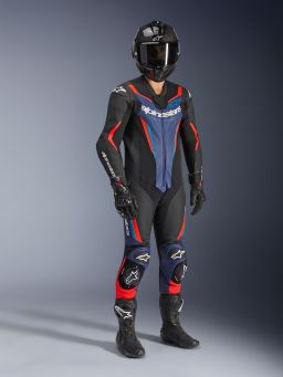 Jednodielna kombinéza GP FORCE V2, ALPINESTARS (černá/modrá/červená fluo) 2026