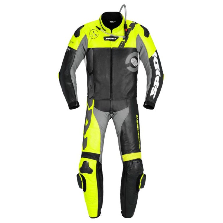 Dvojdielna kombinéza DP-PROGRESIVE TOURING, SPIDI (černá/žlutá fluo/bílá/šedá)