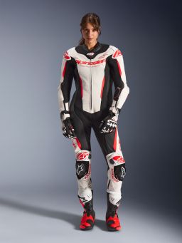Jednodielna kombinéza STELLA GP-R7, ALPINESTARS, dámske (bílá/červená fluo/černá) 2026