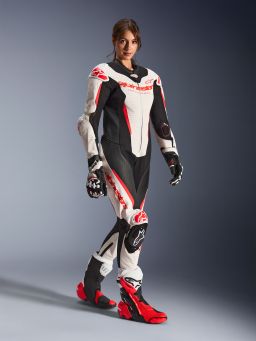 Jednodielna kombinéza STELLA GP-R7, ALPINESTARS, dámske (bílá/červená fluo/černá) 2026