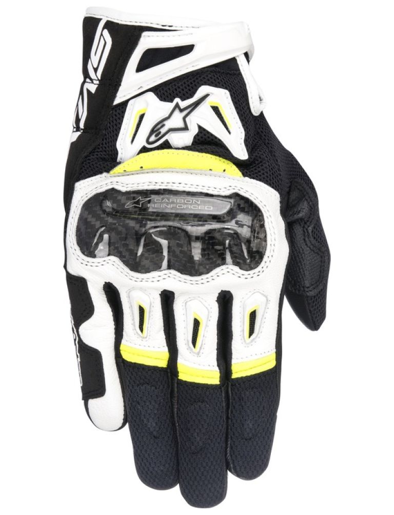 Rukavice SMX-2 AIR CARBON, ALPINESTARS (černé/bílé/žluté fluo) 2026