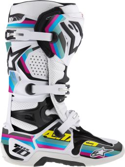 Sada polepov pre topánky TECH 10 model 2014 až 2018, ALPINESTARS (černá/světle modrá/fialová/zelená)