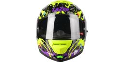 Prilba Rafale SR Crazy, LAZER - Belgicko (černá/fialová/fluo zelená)
