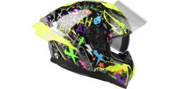Prilba Rafale SR Crazy, LAZER - Belgicko (černá/fialová/fluo zelená)