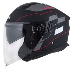 Prilba Jet Tech RoxoR, CASSIDA (čierna matná/bílá/červená/šedá)
