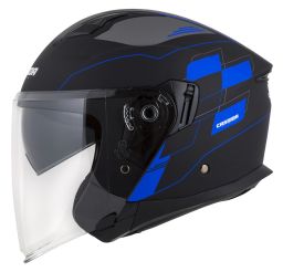 Prilba Jet Tech RoxoR, CASSIDA (čierna matná/modrá/šedá/bílá)