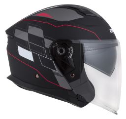 Prilba Jet Tech RoxoR, CASSIDA (čierna matná/bílá/červená/šedá)