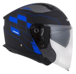 Prilba Jet Tech RoxoR, CASSIDA (čierna matná/modrá/šedá/bílá)