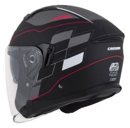 Prilba Jet Tech RoxoR, CASSIDA (čierna matná/bílá/červená/šedá)