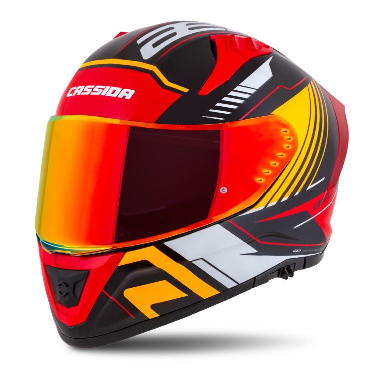 Prilba Aero Drome, CASSIDA (čierna met./oranžová/červená/bílá) 2026