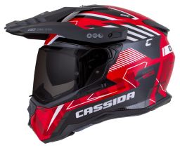 Prilba Road Runner TechniX, CASSIDA (červená/černá/bílá/šedá/černý matný šilt, plexi s prípravou pre Pinlock) 2026