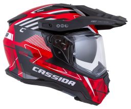 Prilba Road Runner TechniX, CASSIDA (červená/černá/bílá/šedá/černý matný šilt, plexi s prípravou pre Pinlock) 2026