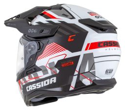 Prilba Road Runner TechniX, CASSIDA (bílá/černá/červená/šedá/černý matný šilt, plexi s prípravou pre Pinlock) 2026