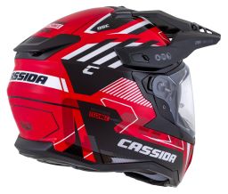 Prilba Road Runner TechniX, CASSIDA (červená/černá/bílá/šedá/černý matný šilt, plexi s prípravou pre Pinlock) 2026