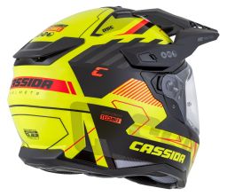 Prilba Road Runner TechniX, CASSIDA (žltá fluo/černá/oranžová/šedá/černý matný šilt, plexi s prípravou pre Pinlock) 2026