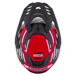 Prilba Road Runner TechniX, CASSIDA (červená/černá/bílá/šedá/černý matný šilt, plexi s prípravou pre Pinlock) 2026