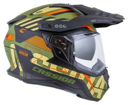 Prilba Road Runner TechniX, CASSIDA (zelená matná/černá/oranžová/šedá/černý matný šilt, plexi s prípravou pre Pinlock) 2026