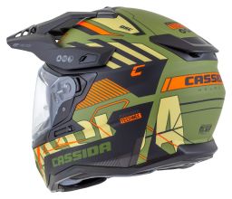 Prilba Road Runner TechniX, CASSIDA (zelená matná/černá/oranžová/šedá/černý matný šilt, plexi s prípravou pre Pinlock) 2026