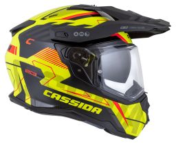 Prilba Road Runner TechniX, CASSIDA (žltá fluo/černá/oranžová/šedá/černý matný šilt, plexi s prípravou pre Pinlock) 2026