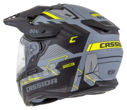 Prilba Road Runner TechniX, CASSIDA (šedá matná/černá/žlutá fluo/černý matný šilt, plexi s prípravou pre Pinlock) 2026