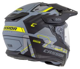 Prilba Road Runner TechniX, CASSIDA (šedá matná/černá/žlutá fluo/černý matný šilt, plexi s prípravou pre Pinlock) 2026